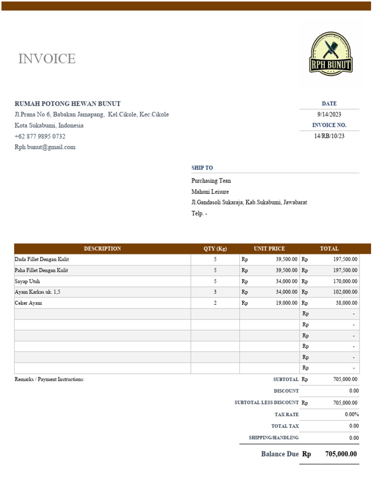 Modern Excel Invoice Template | PDF