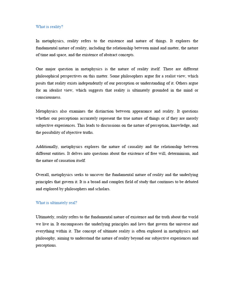 Lu Critical - Thinking - Assessment Paper 4444 | PDF | Reality | Mind