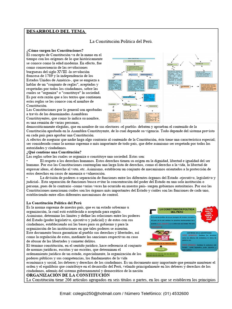 La Constitución Politica del Perú PDF Constitución Separación de