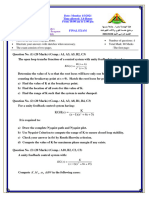 EPE412 Final-Term Exam - Automatic Control