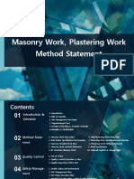 Masonry and Plastering Work Method Statement