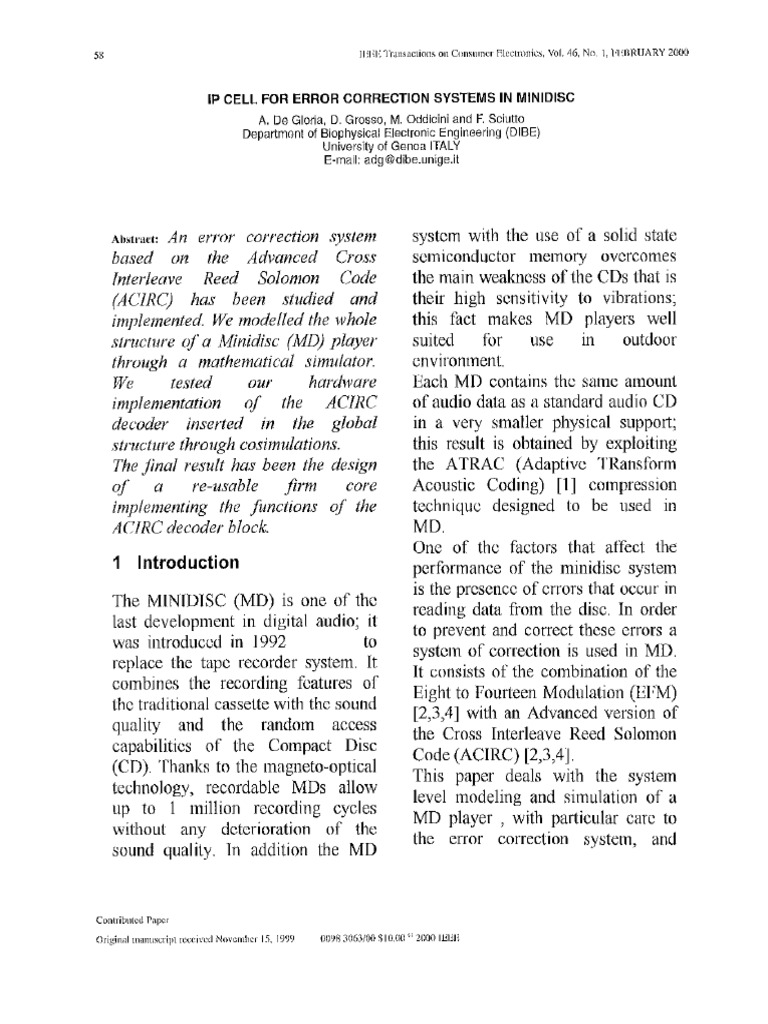 Ieee Acirc Error Correction | PDF