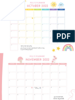 Cute Monthly Calendar - February 2022 (A4 - 21 X 29.7 CM) (A4 - 29.7 X 21 CM)