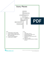 Scary Places Vocabulary Crossword