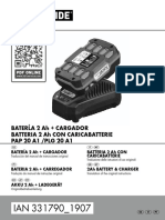 Manual de instrucciones de la amoladora angular a batería PARKSIDE PWSA 12  B1