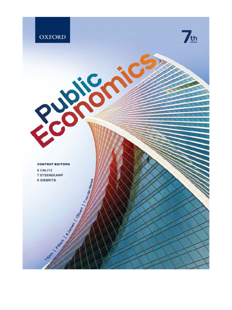 Public Economics Seventh Edition PDF Taxes Fiscal Policy
