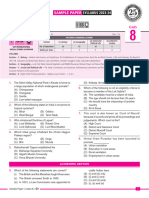 Isso Sample Paper Class-8