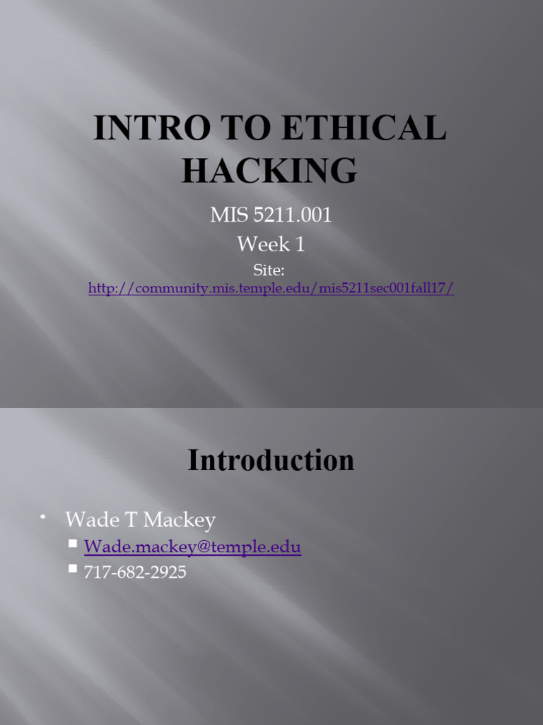 Introduction to Ethical Hacking Course | PDF | Vulnerability (Computing ...