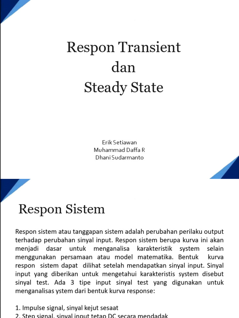 Respon Transient dan Steady State Sistem | PDF