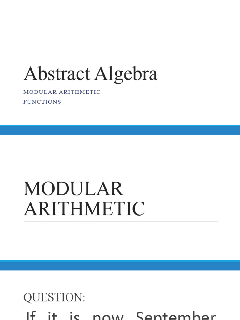 Understanding Modular Arithmetic | PDF | Teaching Methods & Materials ...