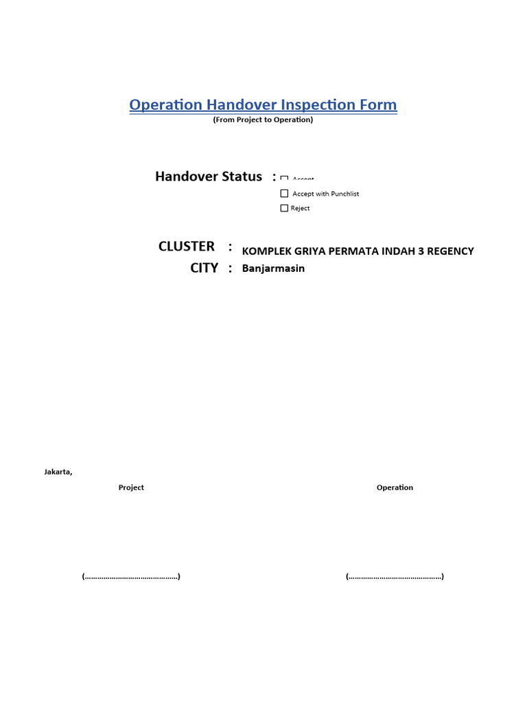 Format Hand Over Cluster FTTH | PDF | Building Materials | Concrete