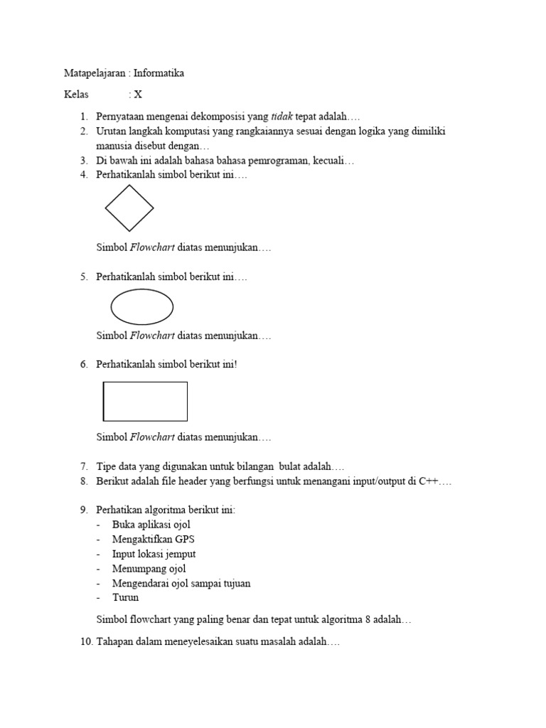 Algoritma dan Flowchart dalam Informatika | PDF