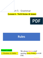 Part 5 - Grammar - Lesson 6 - Verb Forms Tenses