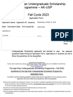 The Aga Khan Undergraduate Scholarship Programme - AK-USP Fall Cycle 2023
