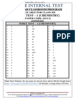 Index Test-1 (Chemistry) - Final Paper - Answer Key Final