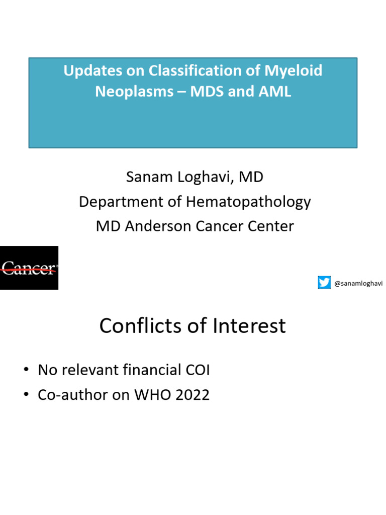 Fri 1 - AML MDS Updates - Loghavi | PDF | Causes Of Death | Epidemiology