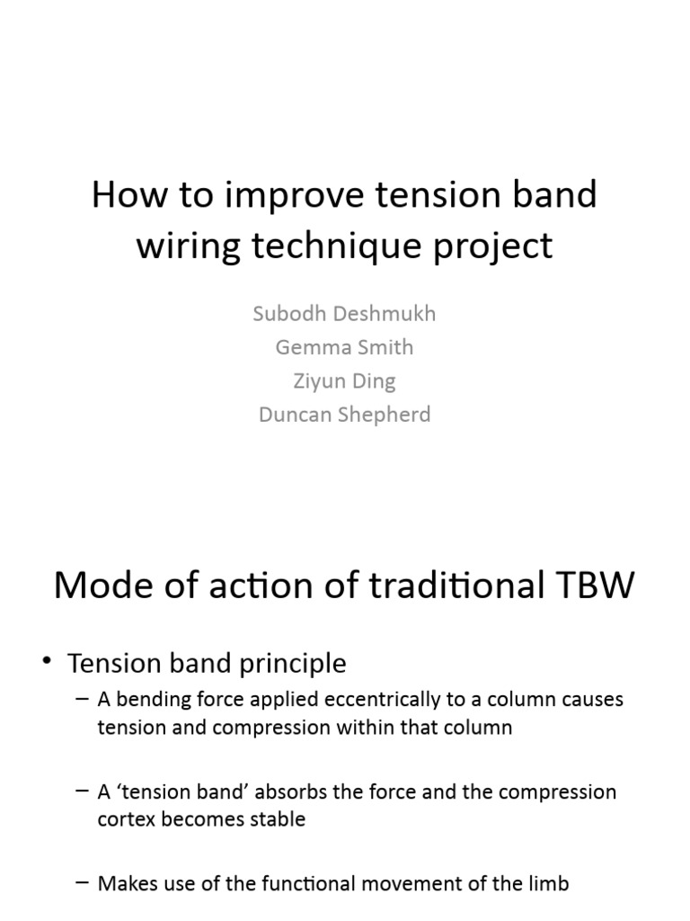 How To Improve Tension Band Wiring Technique Project PDF Knee Wire