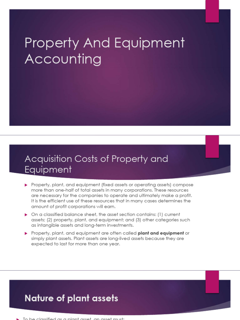 Property and Equipment Accounting (Chapter 3) PDF Lease Expense
