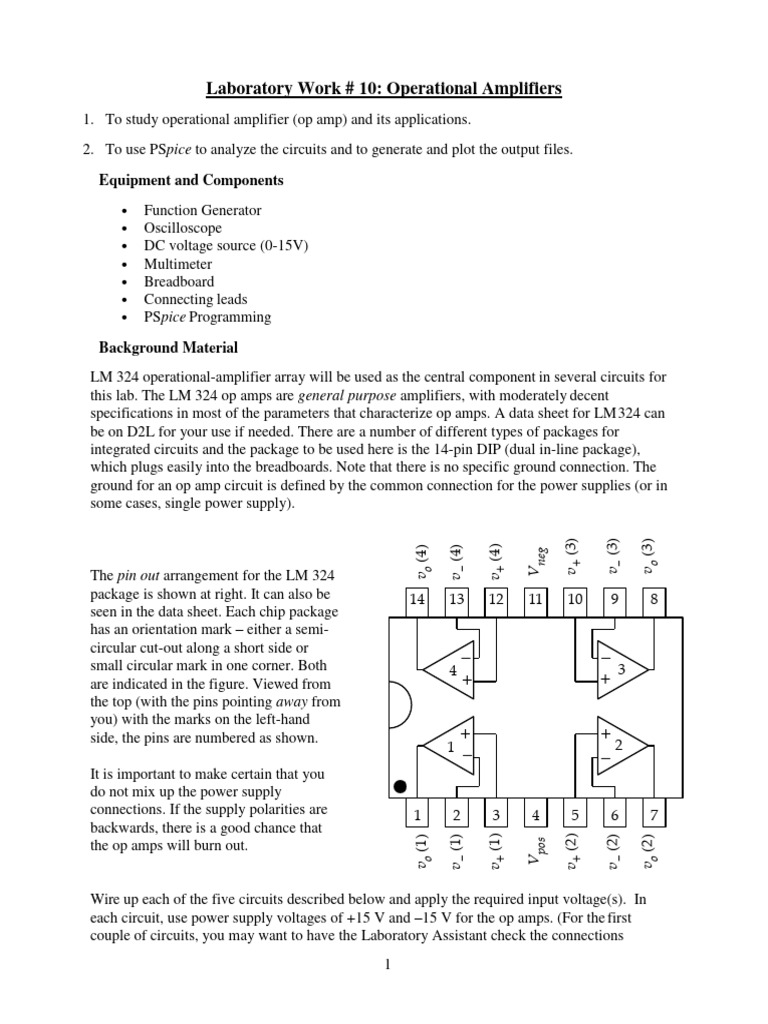 Operational Amplifier Lab Experiment | PDF | Amplifier | Operational ...