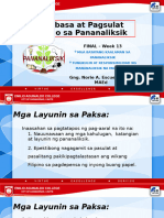 Pagbasa at Pagsulat Tungo Sa Pananaliksik: FINAL - Week 13