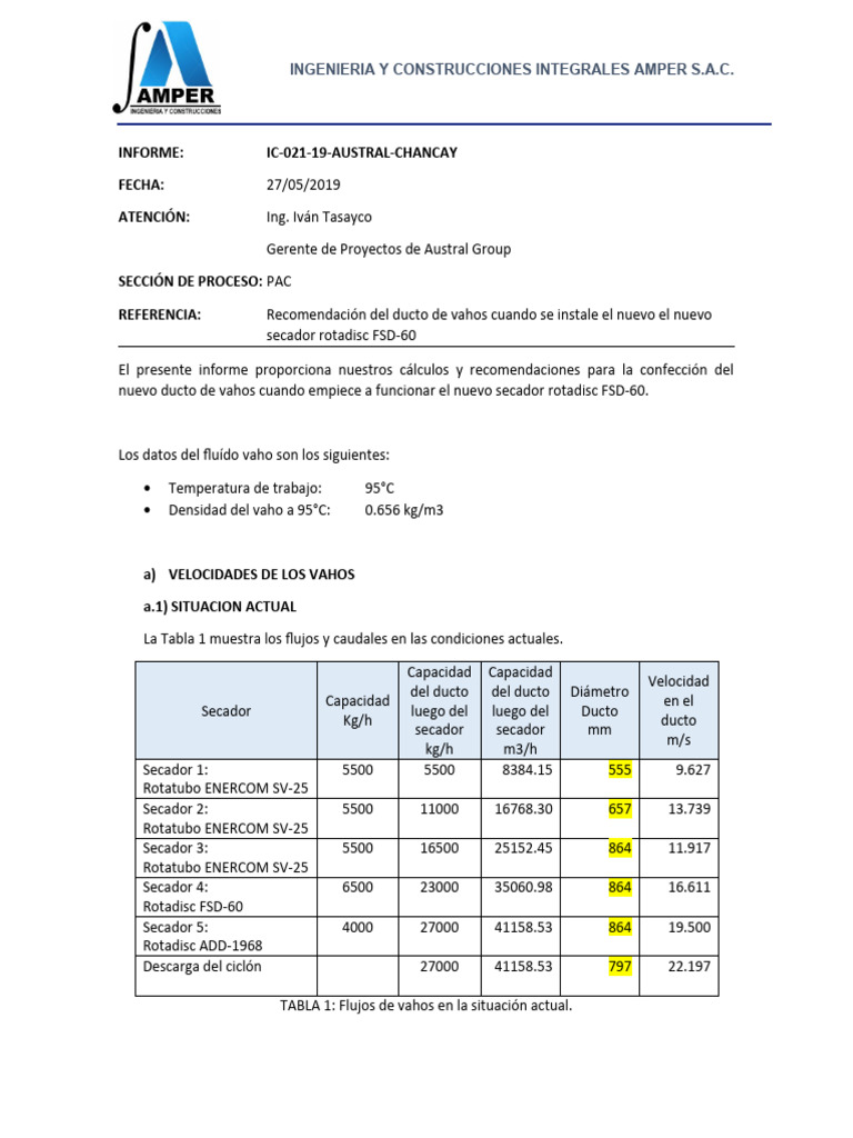 Recomendaciones para Ducto de Vahos FSD-60 | PDF | Física Aplicada e ...