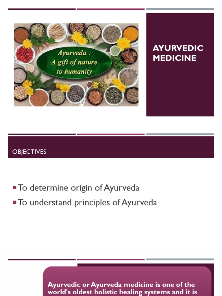 AYURVEDIC MEDICINE IN DEPTH intelligence overview
