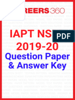IAPT NSEP 2019 20 Question Paper Answer Key