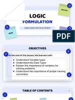 Grade 9 - Computer Logic-Formulation-Variables