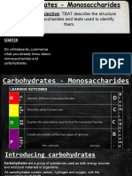 Carbohydrates Monosaccharides Use