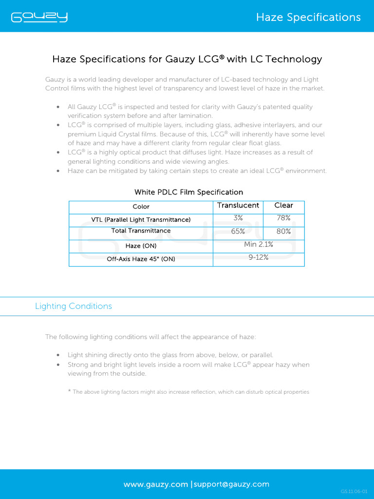 GS-11-06-01 Haze Specifications | PDF | Lighting | Glasses