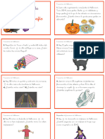 Tarjetas de Desafío Matemático - Fracciones de Halloween
