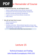 Lecture 15 Technical Analysis Trading