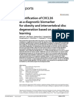 Identification of CXCL16 As A Diagnostic Biomarker For Obesity and Intervertebral Disc Degeneration Based On Machine Learning