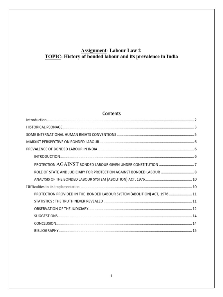 Labour Law Sc Pdf Slavery Human Rights