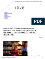 Sobre Escrita, Delírios e Sensibilidades - Entrevista Com Raúl Antelo