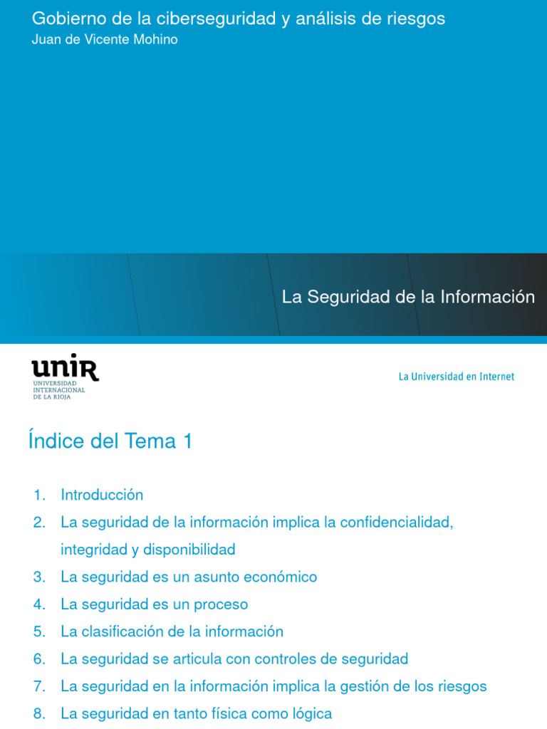 Tema 1.0 - GC y AR | PDF | Seguridad | La seguridad informática