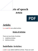 Parts of Speech (Articles)