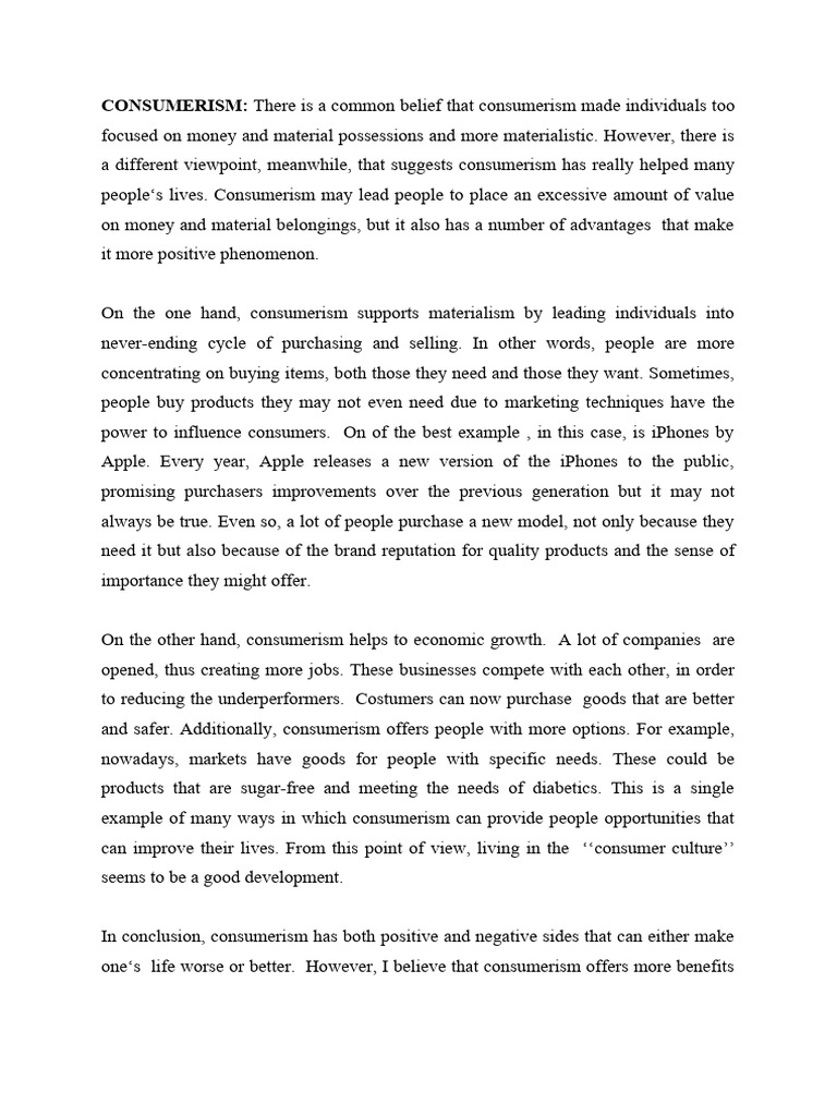 Consumerism PDF Consumerism Phrase