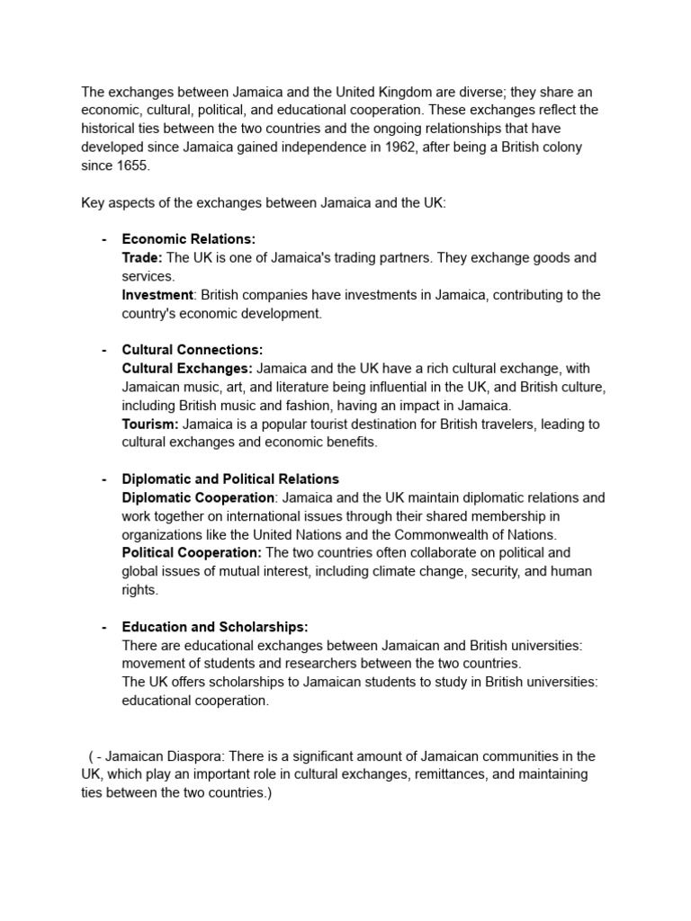 Is There Still A Bond Between The UK and Jamaica | PDF