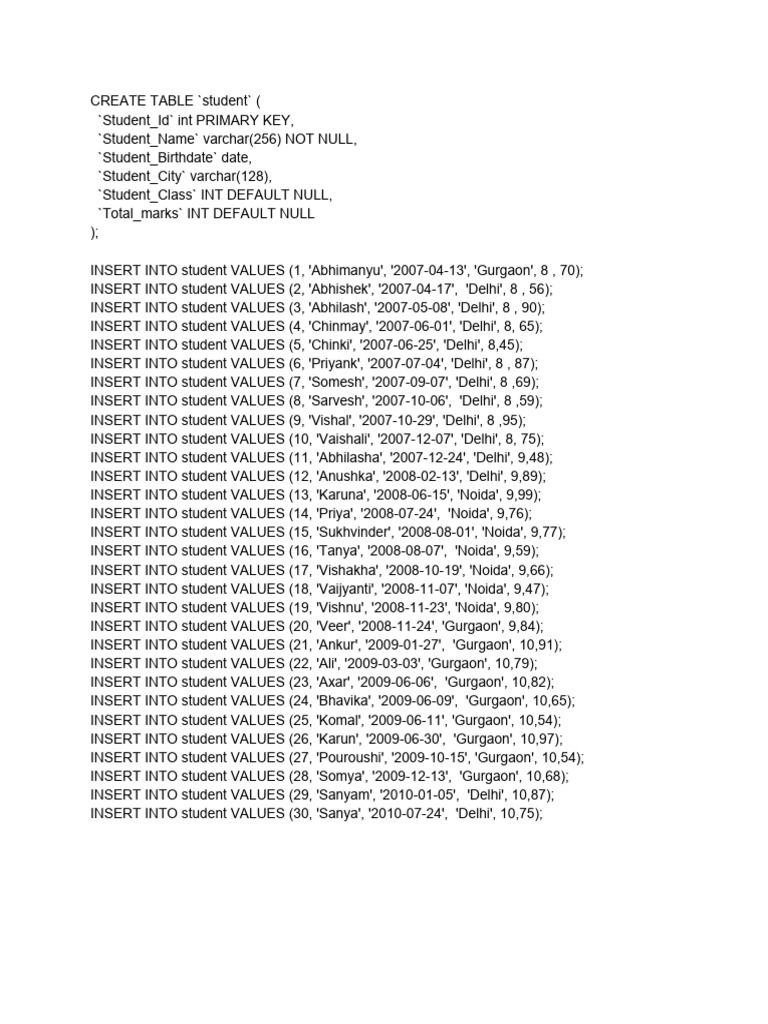 student-table-pdf