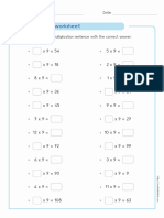 9 Times Table Practice - Challenge Worksheet - 987gt