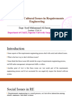 Social and Cultural Issues in Requirements Engineering: Engr. Syed Muhammad Ali Imran