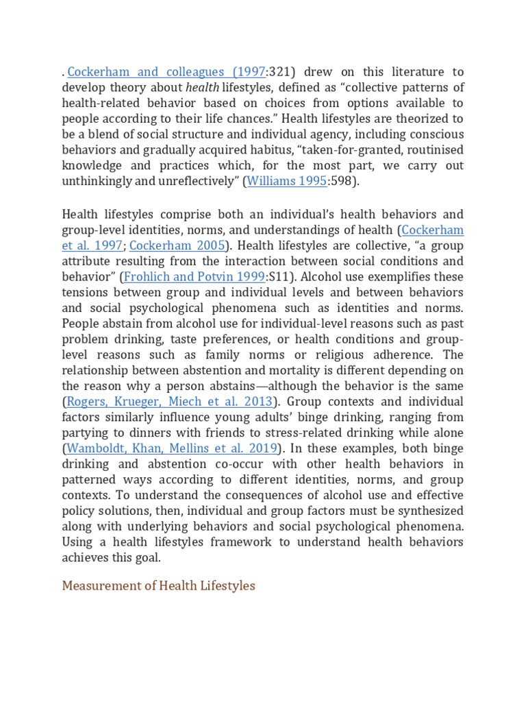 Cockerham and Colleagues | PDF | Adolescence | Adults