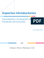 Aspectos Introductorios FyE de Proyectos - Agosto 2022