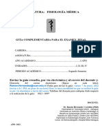 Guía Complementaria - Examen Final Fisiología - II Semestre 2021