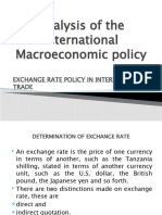 Analysis of The International Macroeconomic Policy