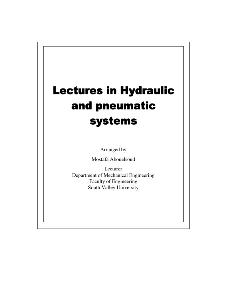 Hydraulic and Pneumatic System, 4th Mechanical Dep. (1) 1 PDF