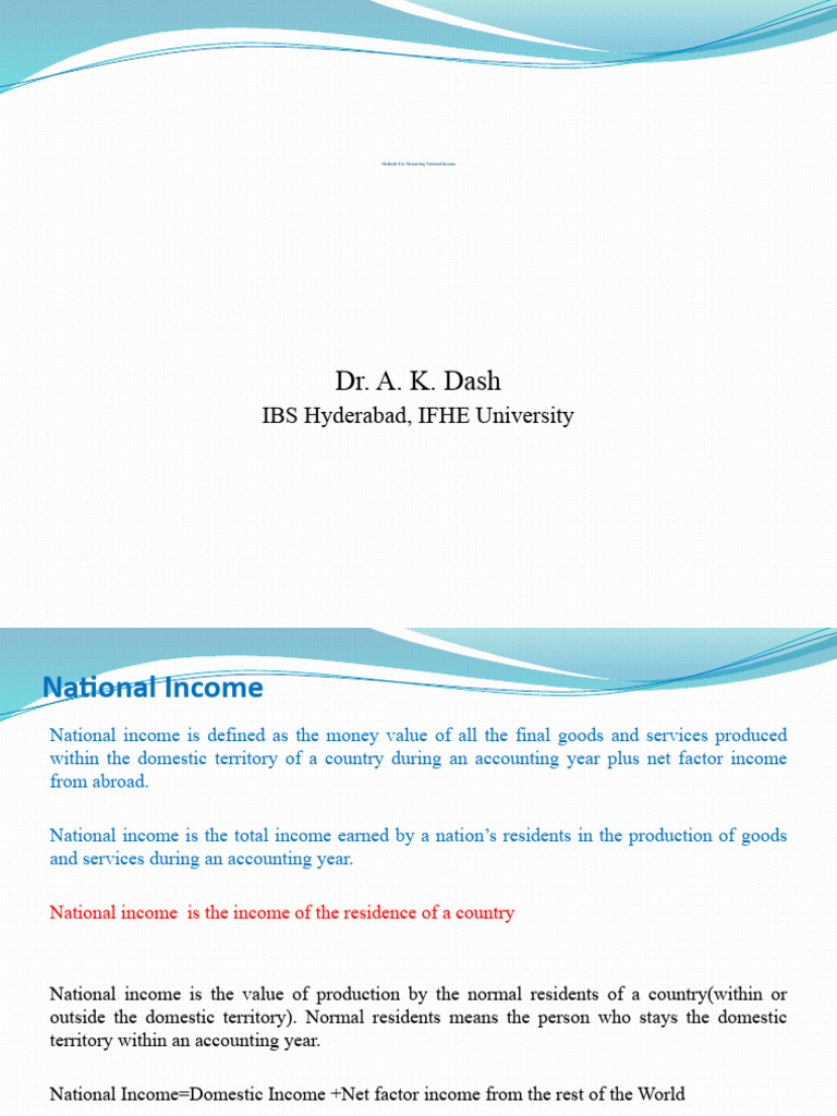 National Income Measurement Guide | PDF | Measures Of National Income ...