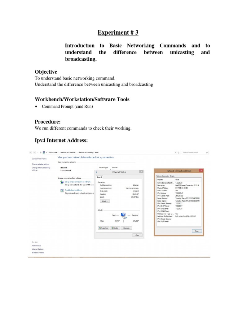 Basic Networking Commands Guide | PDF | Computers | Technology ...