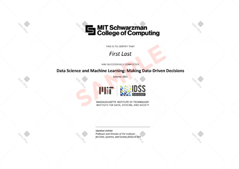 MIT DSML - New Certificate | PDF